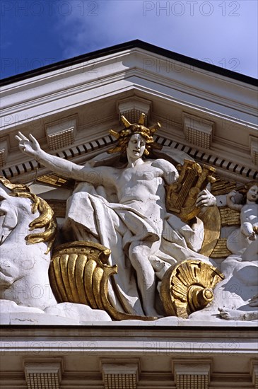 BULGARIA, Sofia, "Ivan Vazaov National Theatre, Apollo of the Muses carving."