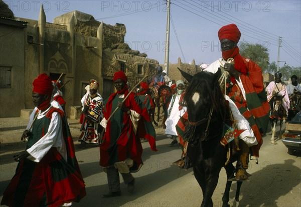 NIGERIA, Kano, Salah Day marking the end of Ramadan.  The Emir and his entourage.