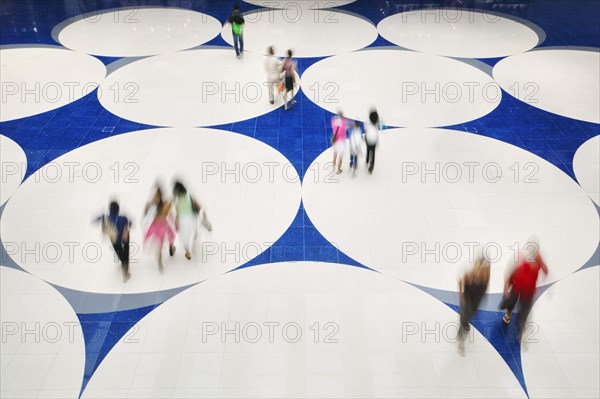 SINGAPORE, Architecture, Circular pattern on a shopping mall floor.