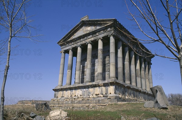 ARMENIA, Garni, Greco-Roman pagan temple built 1st Century AD.  Destroyed by earthquake in 1679 and rebuilt 1969-1975.