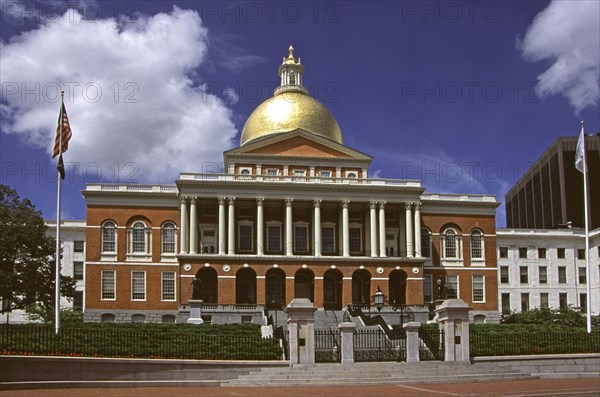 USA, Massachusetts, Boston, "State House, designed by Charles Bulfinch"