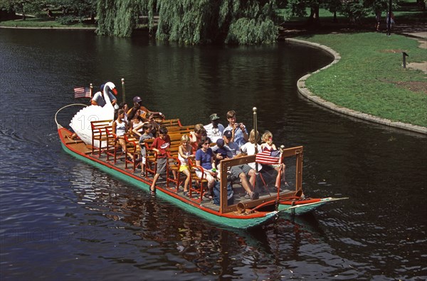 USA, Massachusetts, Boston, "Swan boat, Boston Public Garden"