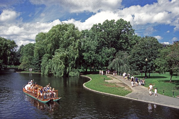 USA, Massachusetts, Boston, "Swan boat, Boston Public Garden"