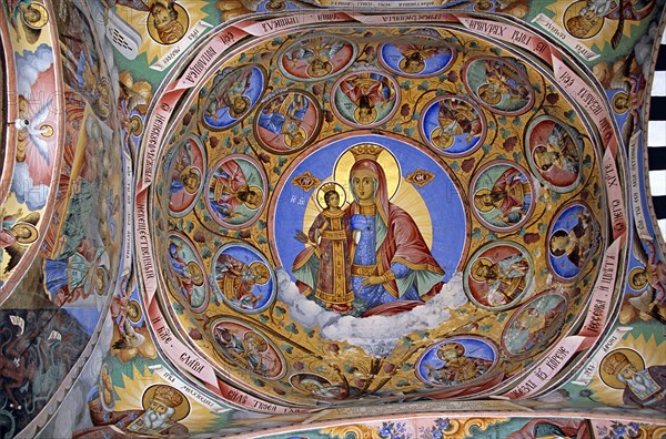 BULGARIA, Rila, "Fresco, Nativity Church, Rila Monastery."