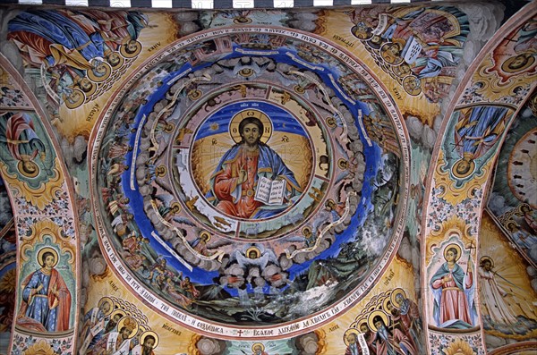 BULGARIA, Rila, "Fresco, Nativity Church, Rila Monastery."