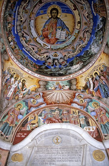 BULGARIA, Rila, "Fresco, Nativity Church, Rila Monastery."