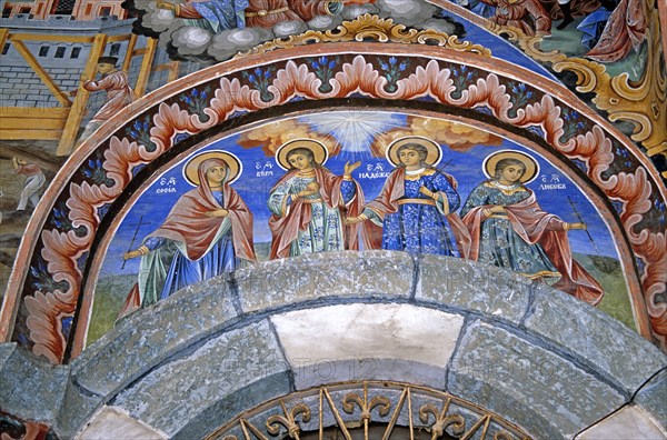 BULGARIA, Rila, "Fresco, Nativity Church, Rila Monastery."