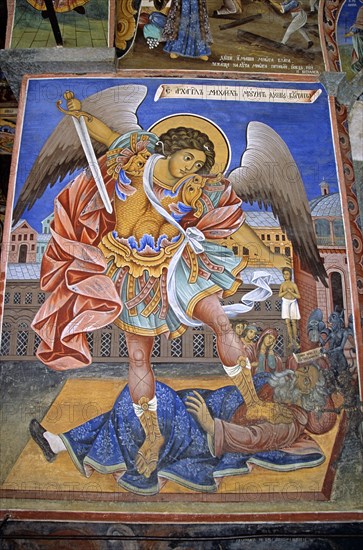 BULGARIA, Rila, "Fresco, Nativity Church, Rila Monastery."