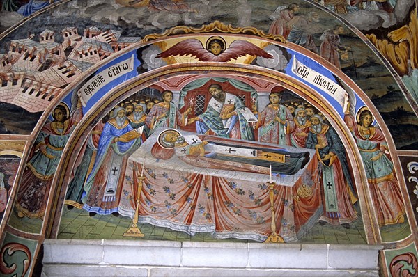 BULGARIA, Rila, "Fresco, Nativity Church, Rila Monastery."