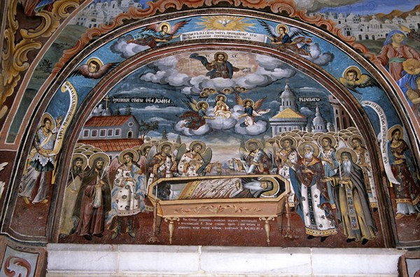 BULGARIA, Rila, "Fresco, Nativity Church, Rila Monastery."