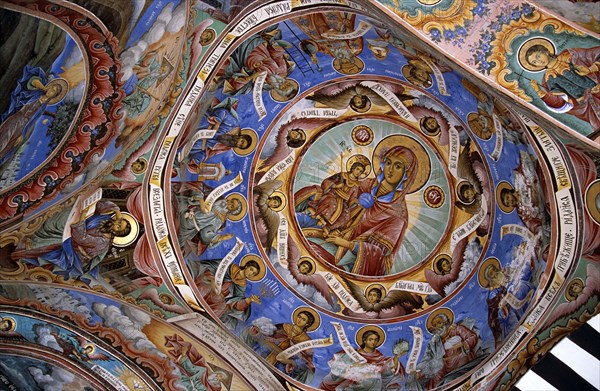 BULGARIA, Rila, "Fresco, Nativity Church, Rila Monastery."