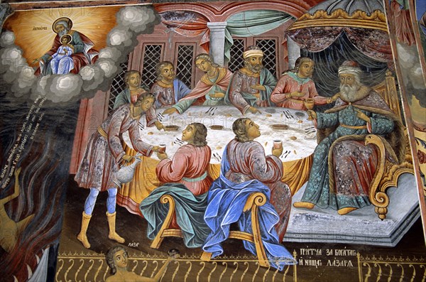 BULGARIA, Rila, "Fresco, Nativity Church, Rila Monastery."