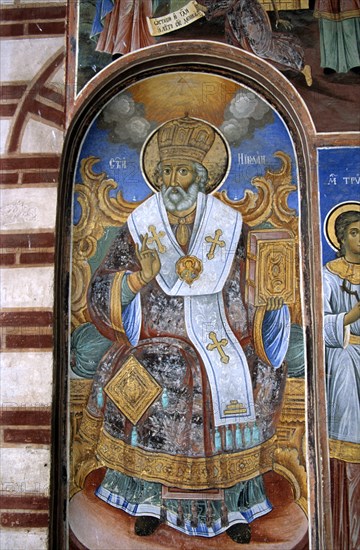 BULGARIA, Rila, "Fresco, Nativity Church, Rila Monastery."