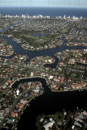 Australia, Queensland, Gold Coast, Broadbeach from the air