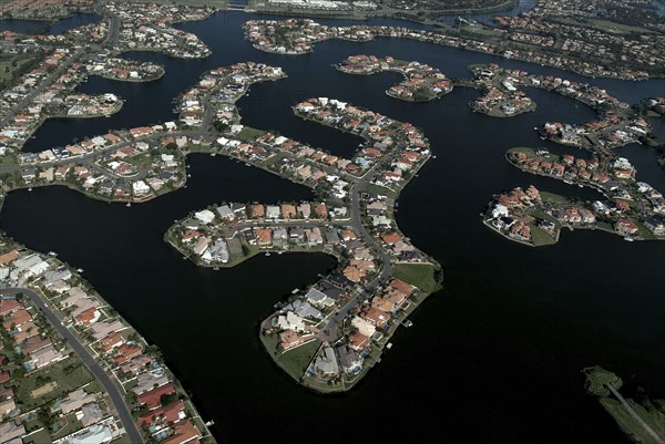 Australia, Queensland, Gold Coast, Clear Island Waters from the air