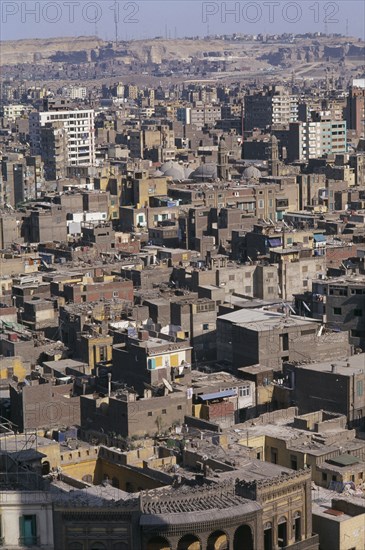 EGYPT, Cairo Area, Cairo, Elevated view over city rooftops