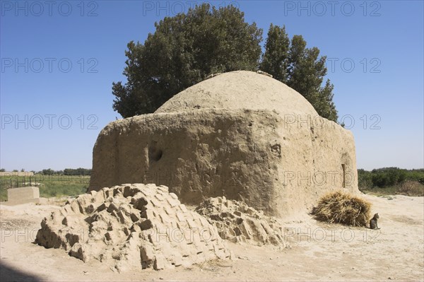 AFGHANISTAN, (Mother of Cities), Balkh, "Shrine at No-Gonbad Mosque (Mosque of Nine Cupolas) also known as Khoja Piada or Masjid-e Haji Piyada (Mosque of the Walking Pilgrim) Dates to the early 9th Century A.D. Earliest Islamic monument identified in Afghanistan, has influences from the Achaemenid, Graeco-Bactrain and Kushano-Sasanian periods, few dateable examples of mosque architecture exist anywhere in the world form this early periodes) "