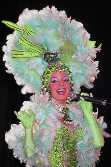 CUBA, Havana, Singer performing at La Tropicana nightclub