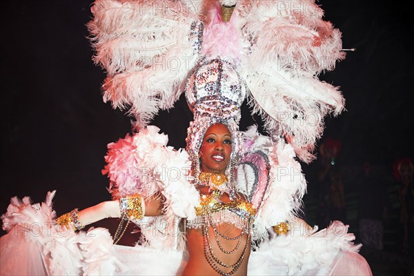 CUBA, Havana, "Dancer performing at La Tropicana nightclub, "