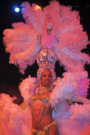 CUBA, Havana, "Dancer performing at La Tropicana nightclub, "