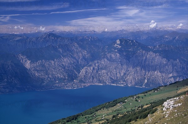 ITALY, Lake Garda , View over Lake Garda and surrounding landscape from Monte Baldo.