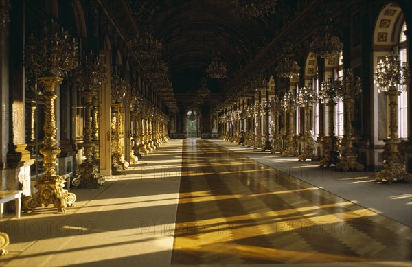 GERMANY, Bavavia, "The Royal Palace of Herrenchiemsee interior. Built by Ludwig II. Situated on the island of Herreninsel in the middle of the Chiemsee, Bavavia’s largest lake."