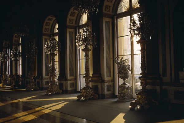 GERMANY, Bavavia, "The Royal Palace of Herrenchiemsee interior. Built by Ludwig II. Situated on the island of Herreninsel in the middle of the Chiemsee, Bavavia’s largest lake."