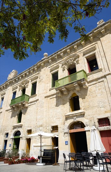 MALTA, Valletta, The waterfront redevelopment of old Baroque Pinto wharehouses below the bastion walls of Floriana beside the cruise ship terminal