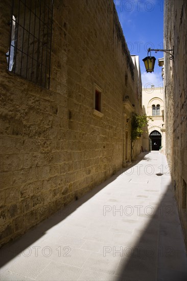 MALTA, Mdina, The Silent City. Narrow street in the Medieval city