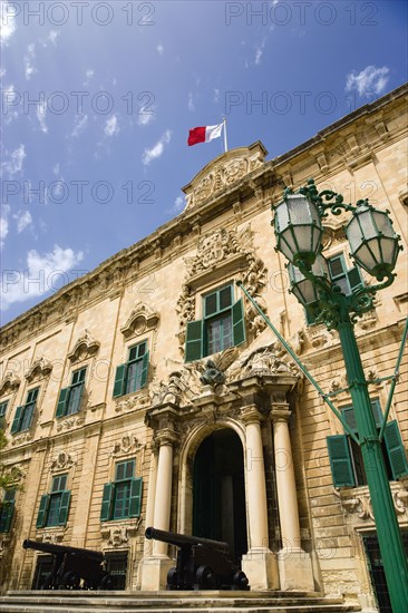 MALTA, Valletta, "The Auberge de Castille the official seat of the knights of the Langue of Castille, Leon and Portugal designed by the Maltese architect Girolamo Cassar in 1574, now the Office of The Prime Minister "