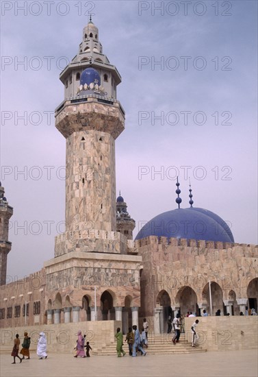 SENEGAL, Touba, "Great Mosque in the holy city of Mouridism, with worshippers."