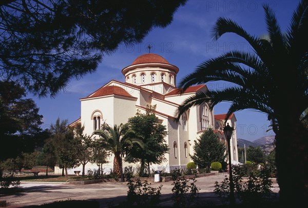 GREECE, Ionian Islands, Cephalonia, St Gerasimou Monastery exterior.