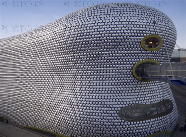 ENGLAND, West Midlands, Birmingham, Exterior of Selfridges department store in the Bullring shopping centre. Elevated walkway to the carpark.