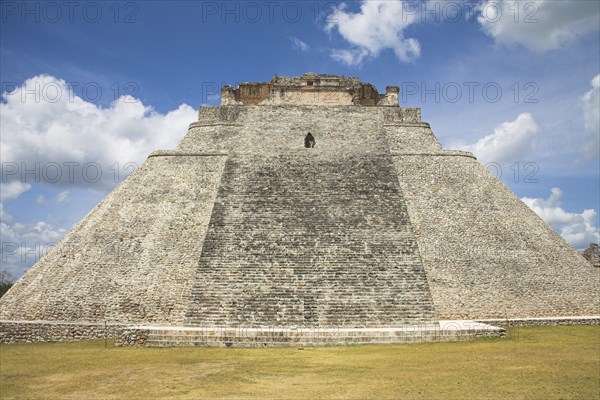 MEXICO, Yucatan, Uxmal, "Piramide del Adivino, Pyramid of the Magician"