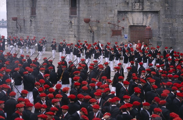 SPAIN, Pais Vasco, Hondarribia, Annual festival celebrating the defeat of the French during a siege in 1600ad.