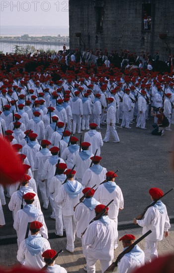 SPAIN, Pais Vasco, Hondarribia, Annual festival celebrating the defeat of the French during a siege in 1638ad.