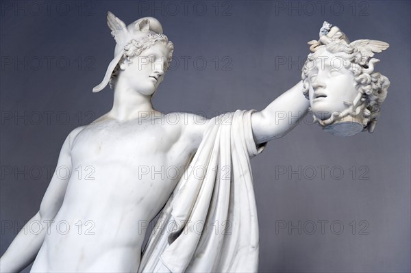ITALY, Lazio, Rome, Vatican City Museum Belevdere Palace The marble statue of Perseus holding the severed head of Medusa by Antonio Canova completed in 1801
