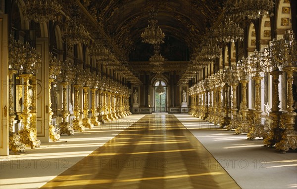 GERMANY, Bavavia, "The Royal Palace of Herrenchiemsee interior. Built by Ludwig II. Situated on the island of Herreninsel in the middle of the Chiemsee, Bavavia’s largest lake."