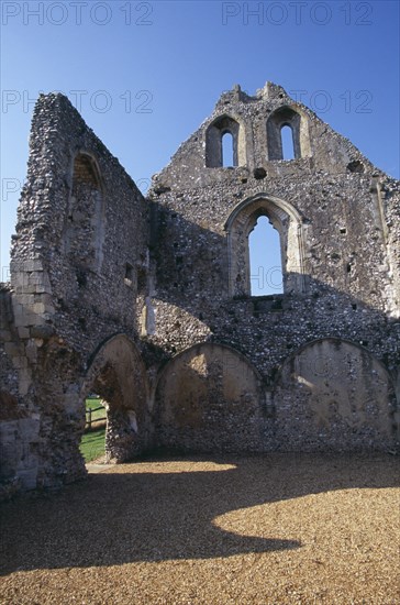 ENGLAND, West Sussex, Boxgrove, Boxgrove Priory ruins next to the Church of St Mary and St Blaise. Near Chichester.