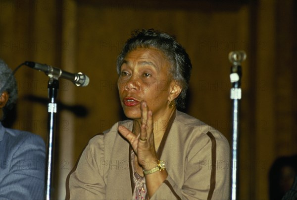 DOMINICA, Politics, People, Portrait of Eugenia Charles (1919-2005).  Prime Minister of Dominica 1980-1995.