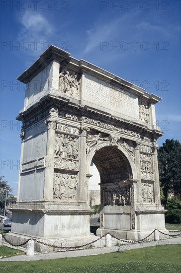 ITALY, Campania, Benevento, Arco di Traiano or Arch of Trajan