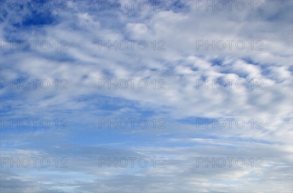 CLIMATE, Weather, Clouds, Stratus clouds against blue sky.