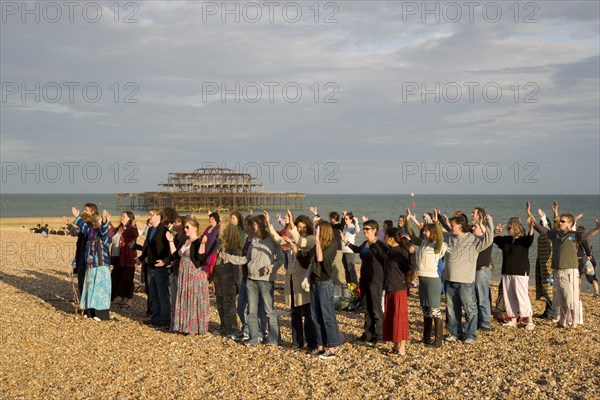 ENGLAND, East Sussex, Brighton, "Summer Solstice Open Ritual to celebrate the longest day, based on traditional pagan practice and western mysticism. Held near the Peace Angel on the seafront."