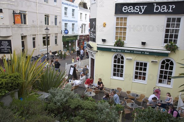 ENGLAND, East Sussex, Brighton, Exterior of the Easy Bar in Cranbourne Street next to Churchill Square.