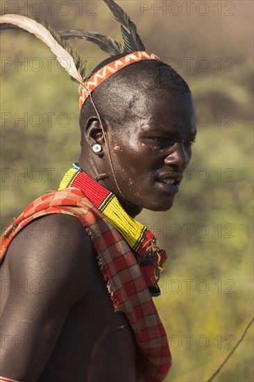 ETHIOPIA, Lower Omo Valley, Tumi, "Hamer Jumping of the Bulls initiation ceremony, Hamer man"