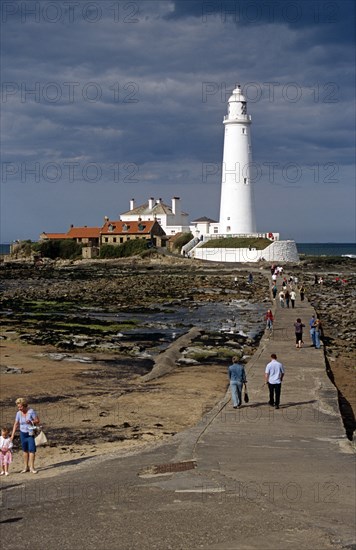 ENGLAND, Tyne & Wear, Tynemouth, "Saint Marys Lighthouse, Saint Marys Island near Newcastle Upon Tyne."