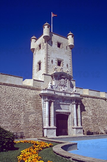 SPAIN, Andalucia, Cadiz, "Puerta de Tierra, Plaza de la Constitucion."