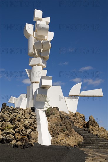 SPAIN, Canary  Islands, Lanzarote, "Monumento a La Campesino, the Monument to the Farmer or the Peasant’s Monument created by Cesar Manrique from water tanks of old boats."