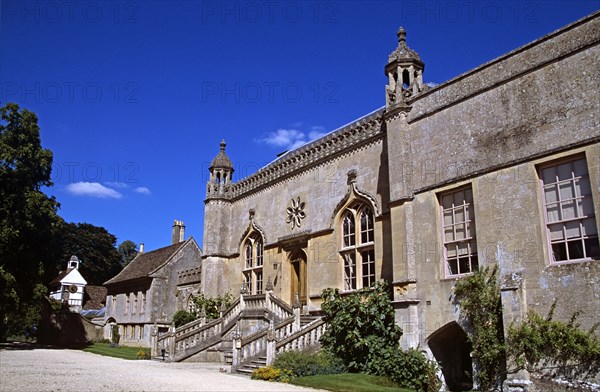 ENGLAND, Wiltshire, Lacock, "Lacock Abbey, Side elevation "