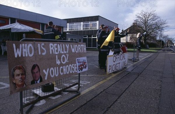 POLITICS, Strike Action, Fire fighters strike in Sussex England